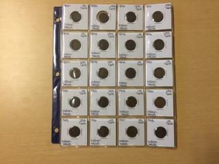 1887-1908 Indian Head United States Penny Set.