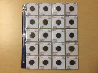 1882-1906 Indian Head United States Penny Set.