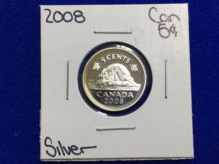 2008 Canada Silver Proof Five Cent Coin.