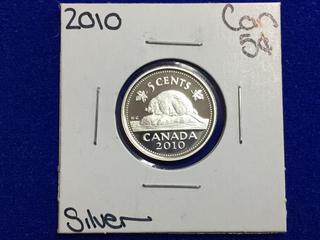 2010 Canada Silver Proof Five Cent Coin.