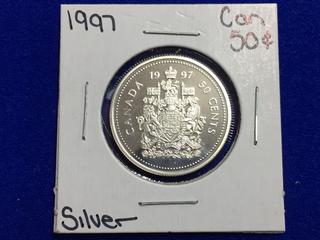 1997 Canada Silver Proof Fifty Cent Coin.