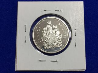 2002 Canada Silver Proof Fifty Cent Coin.