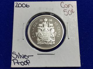 2006 Canada Silver Proof Fifty Cent Coin.