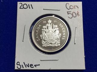 2011 Canada Silver Proof Fifty Cent Coin.