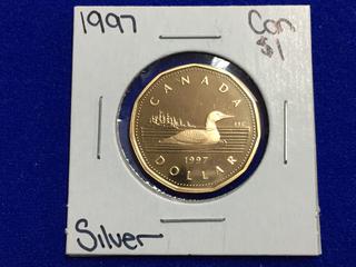 1997 Canada Proof One Dollar Coin.