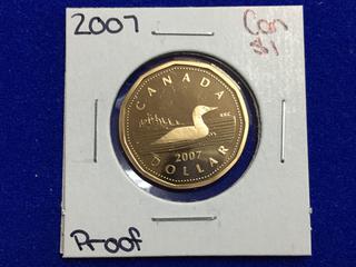 2007 Canada Proof One Dollar Coin.