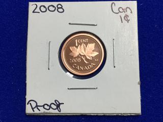 2008 Canada Proof One Cent Coin.