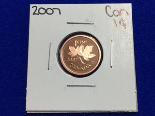 2007 Canada Proof One Cent Coin.
