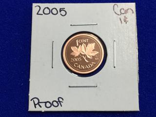 2005 Canada Proof One Cent Coin.