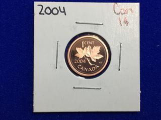 2004 Canada Proof One Cent Coin.