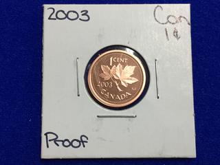 2003 Canada Proof One Cent Coin.