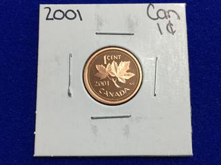 2001 Canada Proof One Cent Coin.