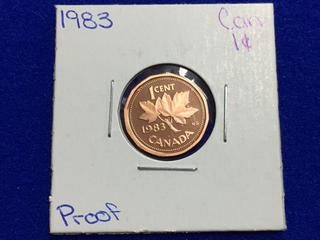 1983 Canada Proof One Cent Coin.