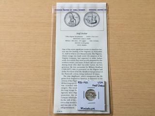 1920-1921 United States Silver Plated Half Dollar Miniature.