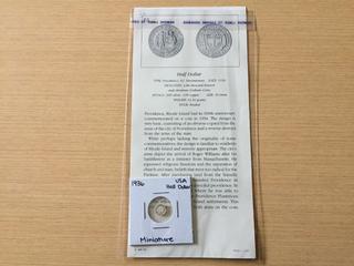 1936 United States Silver Plated Half Dollar Miniature.