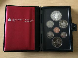 1982 Royal Canadian Mint Prestige Double Dollar Set with Silver Dollar.