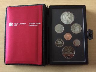 1983 Royal Canadian Mint Prestige Double Dollar Set with Silver Dollar.