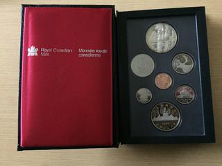 1987 Royal Canadian Mint Prestige Double Dollar Set with Silver Dollar.