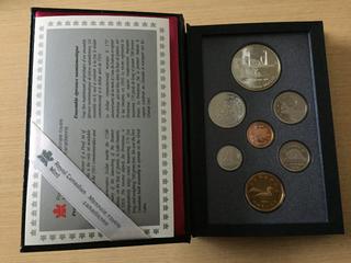 1991 Royal Canadian Mint Prestige Double Dollar Set with Silver Dollar.