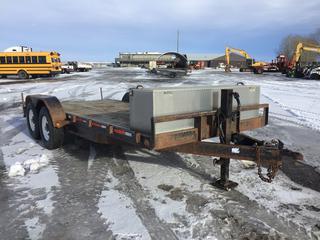 Norte T/A Utility Trailer 18ft c/w 2 5/16 In. Ball, Slide In Ramps, Storage Compartment, 235/85R16 Tires, *No VIN Available, Wood On Rear Deck Rotted, Base Missing Off Left Side Support Leg, Some Damaged On Wheel Wells*