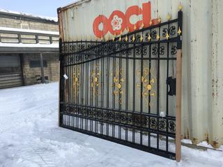 Unused TMG Industrial 20-ft Bi-Parting Deluxe Wrought Iron Ornamental Gate, 100% Solid Forged Steel, Mansion House/Front Yard, TMG-MG20. Control # 7103.