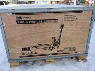 Unused TMG Industrial 4500-lb Pallet Jack Scale Truck, 2in. LCD, Lb/Kg Switchable, Auto tare, TMG-PJ45S. Control # 7112.