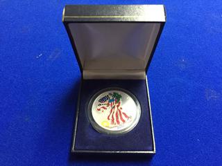 2000 United States One Ounce Fine Silver Colour Printed One Dollar Coin.