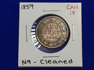 1859 Canada One Cent Coin.