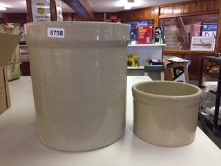 (2) Ceramic Planters. 12 in. & 5 1/2 in.