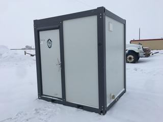 Portable Washroom c/w Shower, Toilet, Sink, Medicine Cabinet, Opening Window, Wiring for Light & Fan, Total Dimension 75 In. x 85 In. x 93 In. (H), Control # 7128