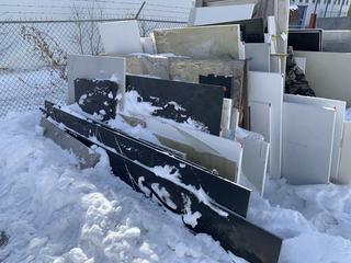 Selling Off-Site - Quantity of Quartz, porcelain, and Natural Stone. Located at 3624 Manchester Road SE., Calgary, AB. Viewing March 13th 10:00 AM to 3:00 PM By Appointment Only, Call Brad at (403) 371-9253.