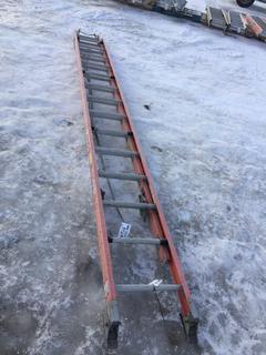 Sturdy  28ft Fiberglass Extension Ladder.