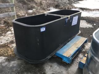 Black Poly Stock Tank 2ft x 6ft x 2ft Deep. *Damaged*