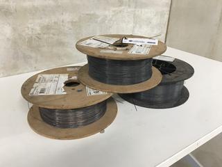 (2) Rolls of BlueShield Flux Cored Wire, LA T-91 LF and (1) Advantage  EM#ADG70C6M04544 Cored Wire Roll.