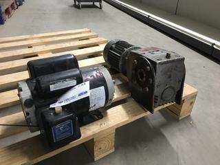 Nord Gear 1 HP Electric Motor and 5 HP Single Phase, 60Hz, 19.56 Amp Electric Motor.