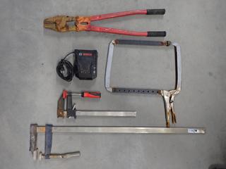 Assorted Clamps and Swaging Tool.