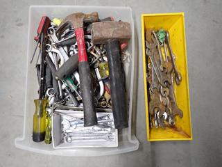 Assorted Wrenches, Screwdrivers and Hammers.