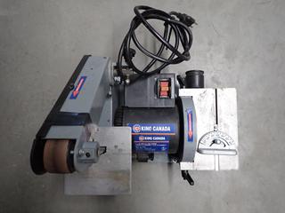 King Canada 1in x 30in Belt and 5in Disc Sander, 120V, 60Hz, 2.5A, Single Phase.