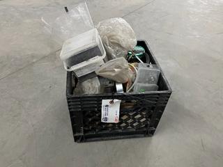 Crate with Assorted Nails, Screws, U-Bolts, Etc.