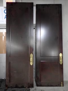 (2) Solid Interior Wood Doors, Approx. 36in x 1-3/4in x 9ft.