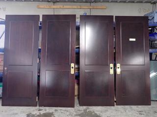 (4) Solid Interior Wood Doors, Approx. 36in x 1-3/4in x 94-1/2in.