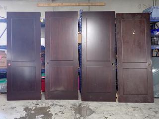 (4) Solid Interior Wood Doors, Approx. 36in x 1-3/4in x 94-1/2in.