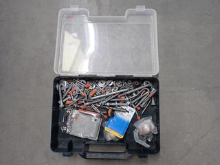 Carry-All Case with Assorted Power Fasteners, Bolts, Washers, Etc.