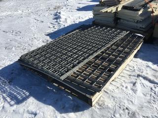 Quantity of Assorted Steel Grating 3in Squares, Approximately 24in x 48in.