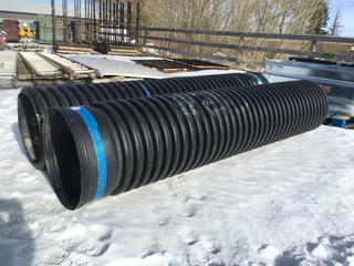 (2) Pieces of Black Poly Corrugated Pipe 24in W x 10ft L.