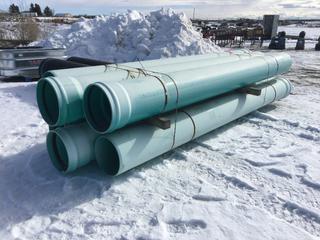 (6) Pieces of Green PVC Pipe 15in W x 13ft - 7in L.