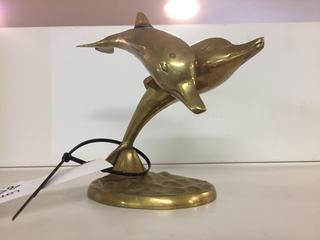 Brass Dolphin Statue.