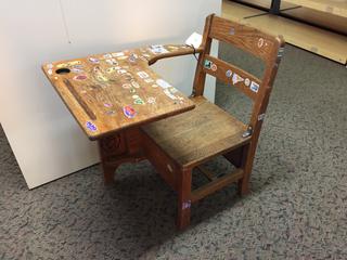Wooden Child School Desk.