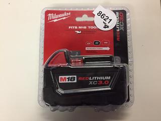 Unused Milwaukee M18 Red Lithium XC 3.0 Battery Pack.