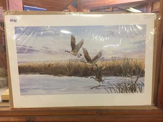 (2) "Flight Fall Geese" 26 1/2 x 17 1/2 in. Prints.